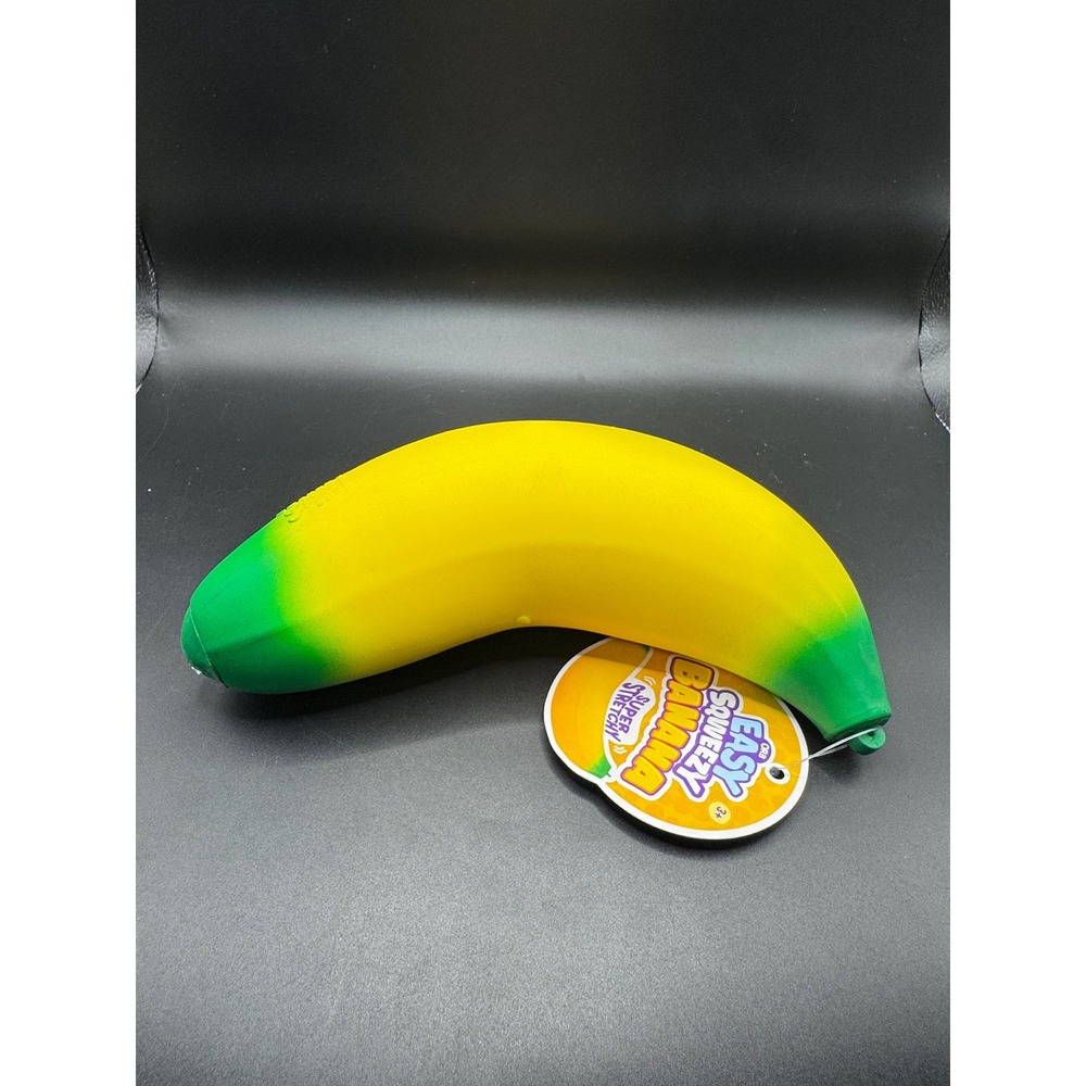 Orb Easy Squeezy Banana Super Stretchy Sensory Fidget Toy Yellow Green 7 Inch